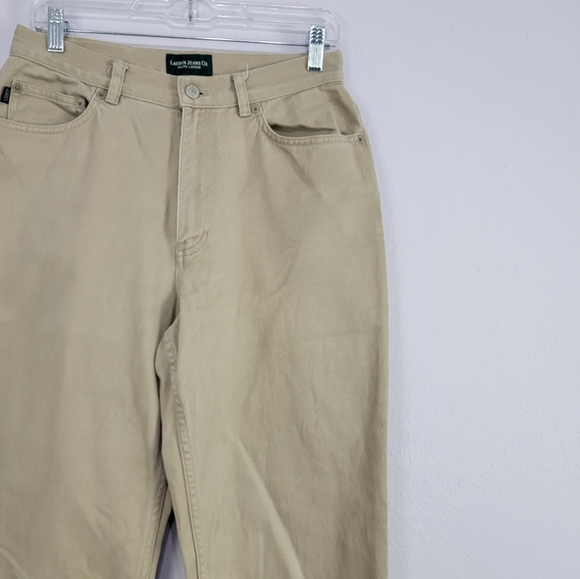 Vintage Lauren Jeans Co Tan Khaki High Rise Straight-leg Jeans Women's Size 8 - Picture 8 of 16